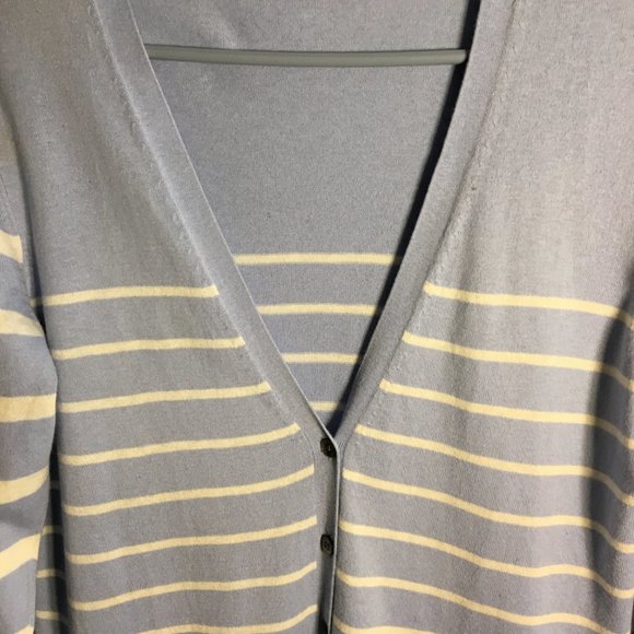 Women's GAP Light Blue Stripped Cardigan Size XL - Picture 4 of 8